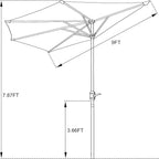 Half Patio Umbrella - 9ft Outdoor Patio Canopy - Condo - Image 2