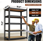 2Pack Storage Shelves, 2500lbs Garage Shelving, Adjustable Heavy Duty Shelving - Image 2