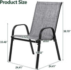 Majnesvon Outdoor Patio Chairs Set of 6, Stackable Patio Chairs, Front Porch - Image 2
