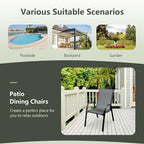 GIANTEX Patio Chairs Set of 2, Stackable Outdoor Dining Chairs - Image 8