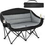 Double Camping Chair Loveseat -2 Person Oversized Padded Outdoor Camp Couch | by PUVASIA