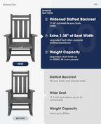 Oversized Outdoor Rocking Chair, HDPE Patio Rockers - Image 4