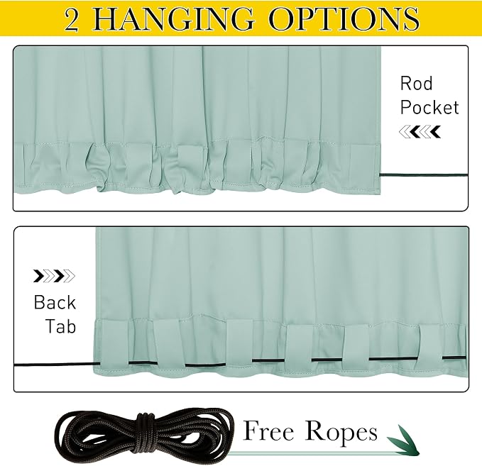 NICETOWN 2 Panels Weighted Outdoor Curtains - Image 6