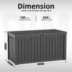 DRATO 180 Gallon Deck Boxes Outdoor Waterproof, Lockable Outdoor Storage Box - Image 2