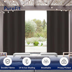 PureFit Outdoor Curtains for Patio Waterproof Weatherproof Outside Curtains | - Image 3