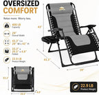 Colegence Oversized Padded Zero Gravity Chair, 400 lb, 0-170° locking recline - Image 3