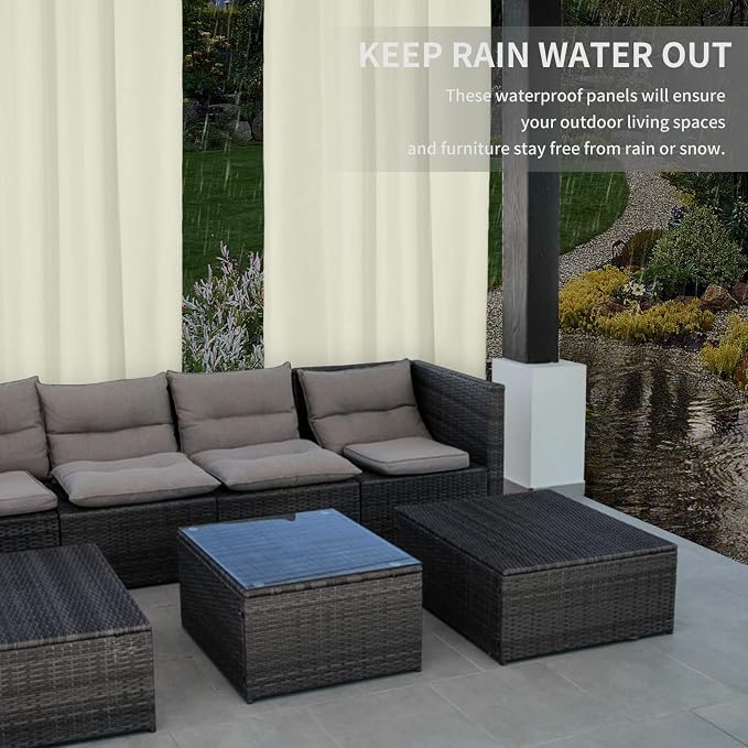 Easy-Going 100% Waterproof Outdoor Curtains 54x120 inch, Gazebo and Pergola 2 - Image 4