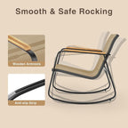 3-Piece Outdoor Rocking Bistro Set, Patio Set Textilene, Backyard and Poolside - Image 2