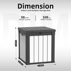 ROJIK 50 Gallon Resin Deck Box, Lockable Waterproof Weatherproof Outdoor - Image 3