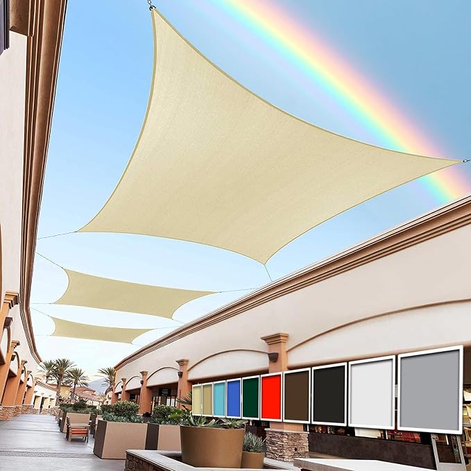Royal Shade 9' x 11' Custom Size Beige Rectangle Sunshade Sail by RoyalShade