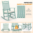 VINGLI Outdoor Rocking Chair, Wooden Rocking Chair - Image 4