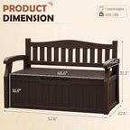 JUMMICO 80 Gallon Resin Outdoor Storage Bench Waterproof, Deck Box | Large Deck - Image 3