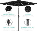 Best Choice Products 10ft Solar Polyester LED Lighted Patio Umbrella w/Tilt - Image 5