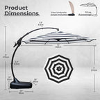 Grand patio 12FT Cantilever Round Umbrella - Image 4