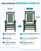 SERWALL Rocking Chair Outdoor, Oversized HDPE Patio Rocking Chairs, Porch Rocker - Image 3