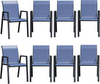 Outdoor Patio Chairs Set of 8, Lightweight Patio Set - Image 7