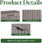 PatioZen 50 Gallon Deck Box Outdoor, Weatherproof Resin Patio Storage Box - Image 5