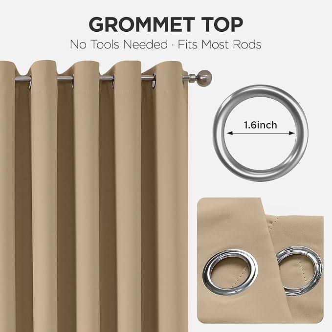 Joydeco Blackout Patio Sliding Door Curtains, Privacy Room Divider Curtains | - Image 9