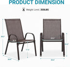 Patio Chairs Set of 4, Breathable Textilene, Weatherproof Frame, Quick Setup - Image 2