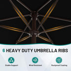 7.5FT Patio Umbrella Table Market Umbrella w/Tilt and Crank, Heavy-Duty Outdoor - Image 6