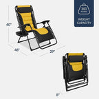 Best Choice Products Oversized Padded Zero Gravity Chair, Folding Outdoor Patio - Image 3