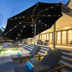 9 ft Solar Umbrella, 32 LED Lighted Patio Umbrella, Table Market Umbrella - Image 6