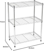 Amazon Basics 3-Shelf Adjustable Heavy Duty Steel Wire Shelving Rack - Image 3