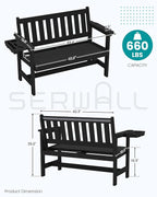 SERWALL HDPE Outdoor Bench, Weatherproof Porch Bench, 1 Pack, Suitable - Image 3