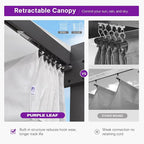 PURPLE LEAF Retractable Pergola 10' x 13' w/Double Canopy - Image 5