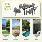 Patio Dining Chairs, All-Weather High-Resilience Textilene Outdoor Dining Chair - Image 7