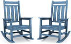 Oversized Outdoor Rocking Chair Set of 2, HDPE Patio Rockers by KINGYES