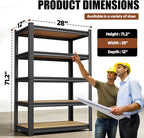 71.2''H Wood Storage Shelves, Garage Shelving, Adjustable Garage Shelves - Image 2