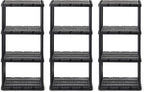 Gracious Living 3 Pack Light Duty Storage Shelves, Knect-A-Shelf 4-Shelf by GraciousLiving