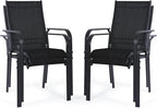 Patio Chairs Set of 4, Stackable Outdoor Dining Chairs, All Weather Breathable by WENTUM