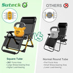 Suteck Oversized Zero Gravity Chair, 500LBS 33In XXL Outdoor Recliner Chairs | - Image 6