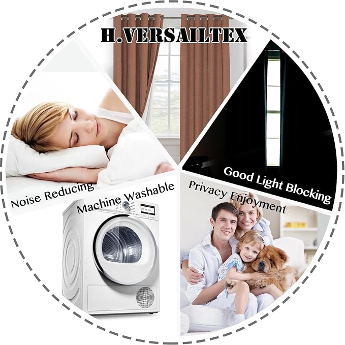 H.VERSAILTEX Bedroom Curtains Blackout Linen Blackout Curtains 84 Inches Long - Image 8