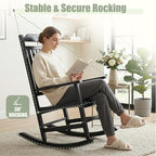 Outdoor Rocking Chairs Set of 2, Weather-Resistant Rocking Chair Ergonomic | - Image 4