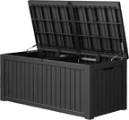 Outdoor Storage Box, 200 Gallon Resin Deck Boxes Outdoor Waterproof by WTFGO