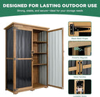 Ketive Outdoor Storage Cabinet, Wood & Metal Storage Shed - Image 6