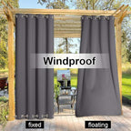 NICETOWN Outdoor Curtain for Patio Waterproof Extra Wide 100", 1 Piece - Image 4