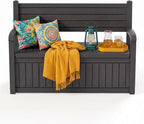 Garden Bench, Outdoor Storage Bench, Resin Patio Furniture Seating | - Image 8