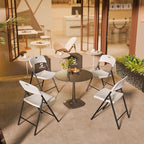 Bonnlo 8-Pack White Plastic Folding Chairs, Portable Seat - Image 8
