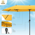 13 ft Large Double-Sided Patio Umbrella, Outdoor Umbrella, Market Umbrella - Image 2