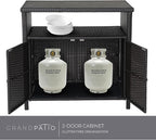 Grand patio Wicker Storage Cabinet Outdoor Waterproof Buffet Cabinet Patio Bar - Image 10
