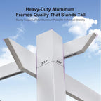 PURPLE LEAF Outdoor White Pergola 10' x 13' w/Bulb Lights, aluminum frame stays - Image 5