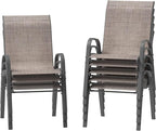 Amopatio Patio Chairs Set of 8, Outdoor Stackable Dining Chairs by Amopatio