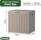 30 Gal Outdoor Storage Box Waterproof UV Resistant Deck Box | Resin storage bin - Image 2