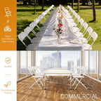 VINGLI 5 Pack White Plastic Folding Chair, Indoor Outdoor Portable Stackable - Image 6