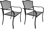 Patio Dining Chairs Set of 2, Metal Mesh Patio Furniture Set - Image 8