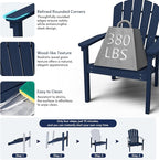 Stackable Adirondack Chairs Set of 4, Compact HDPE, All-Weather - Image 5